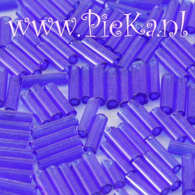 Bugle Beads 4.5 mm bij 2 mm Donker Blauw per 10 gram