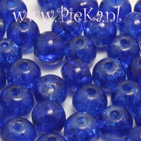 Crackle Kraal Rond Blauw 6 mm