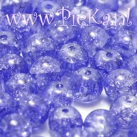 Crackle Kraal Rond Blauw 8 mm