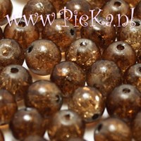 Crackle Kraal Rond Bruin 8 mm
