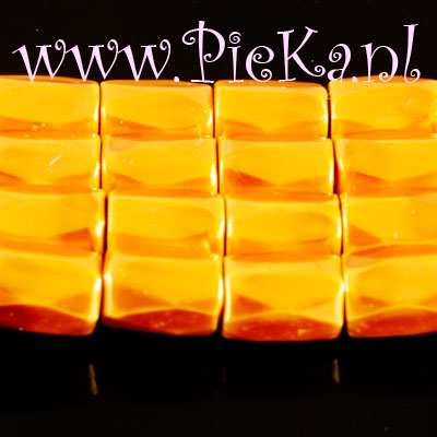 Magneetkraal Facet Goud - Oranje 8 mm bij 6 mm