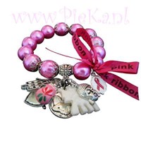 Pink Ribbon Geluksarmband -...