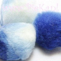 Pompons Wit-Licht Blauw-Don...