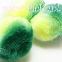 Pompons Wit-Licht Groen-Don...