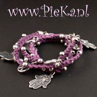 Wrap Bracelet Paarse - Zilv...