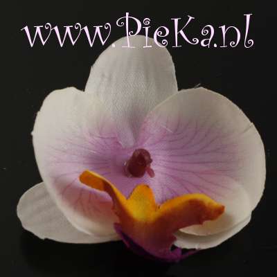 70 mm Zijden Bloem Orchidee Wit - Licht Roze